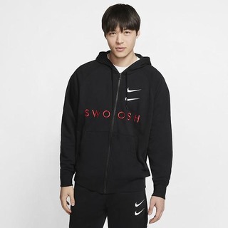 Hanorace Nike Sportswear Swoosh Full-Zip French Terry Barbati Negrii Rosii Albi | FVHJ-79604